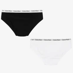 Girls Black & White Cotton Knickers (2 Pack)