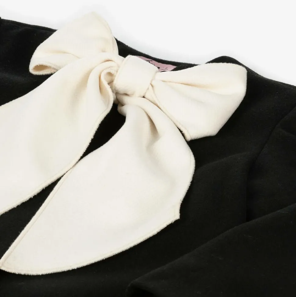 Girls Black Bow Coat