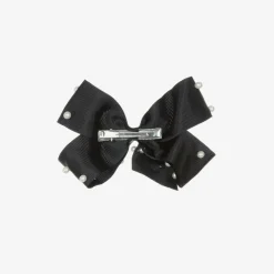Girls Black Bow Hair Clip (11cm)