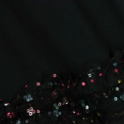 Girls Black Cotton Handbag Print Dress