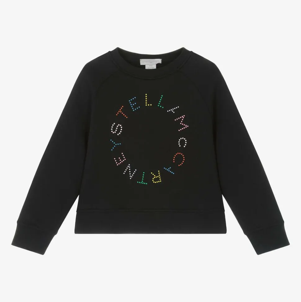 Girls Black Cotton Sweatshirt