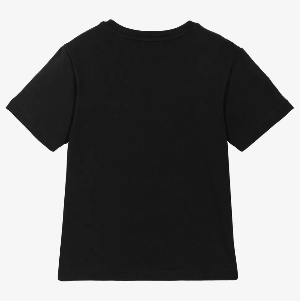 Girls Black Cotton T-Shirt