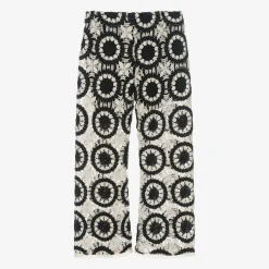 Girls Black Crochet Trousers