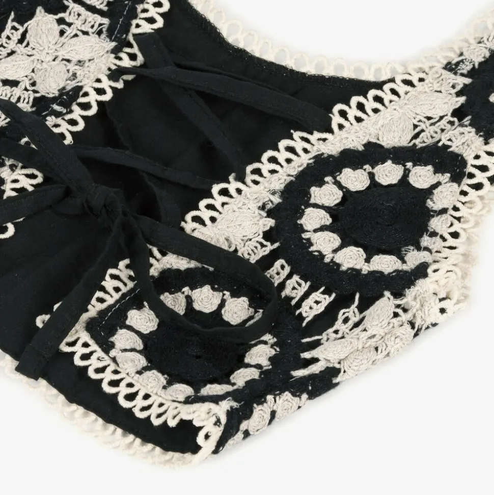 Girls Black Cropped Crochet Top