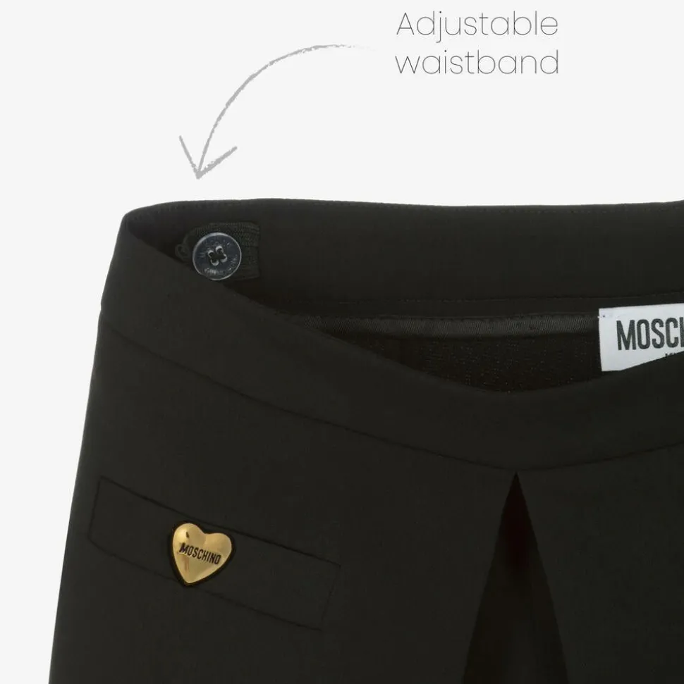 Girls Black Crêpe Shorts