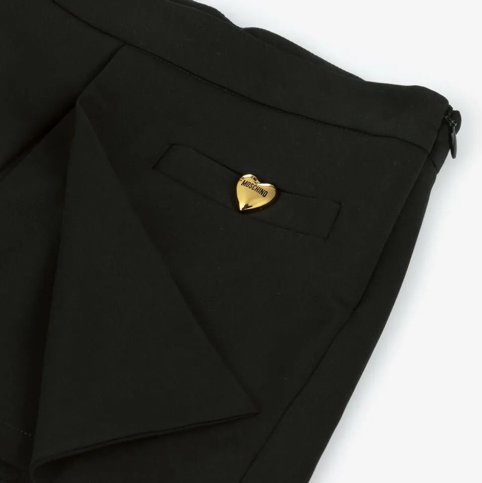 Girls Black Crêpe Shorts