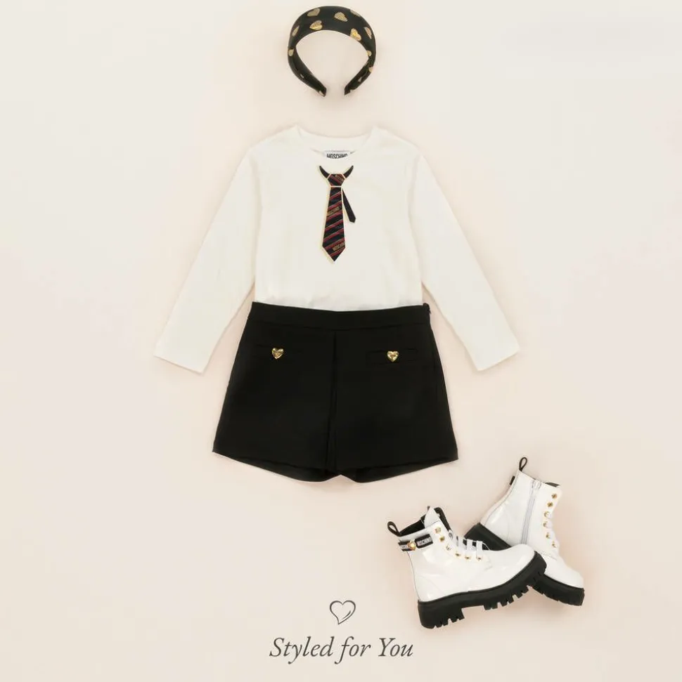 Girls Black Crêpe Shorts