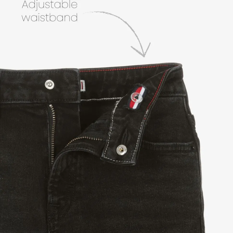 Girls Black Denim Wide-Leg Mabel Jeans