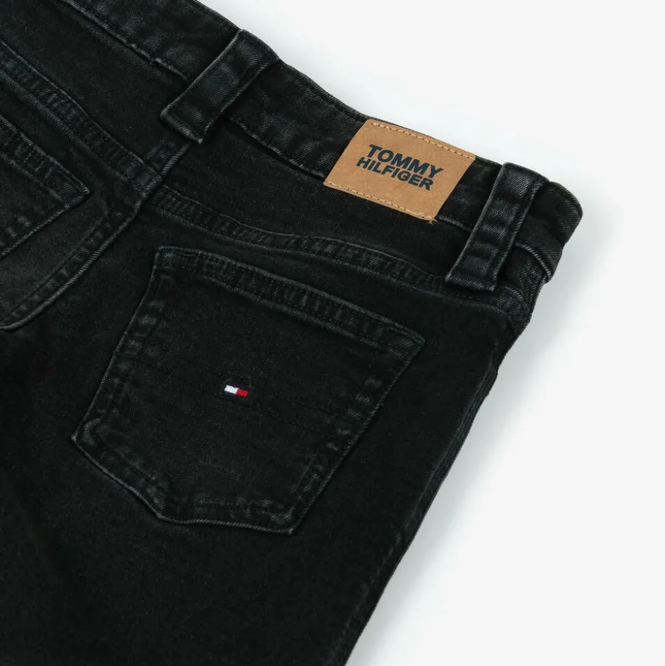 Girls Black Denim Wide-Leg Mabel Jeans