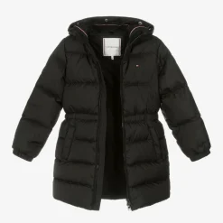 Girls Black Down-Padded Puffer Coat