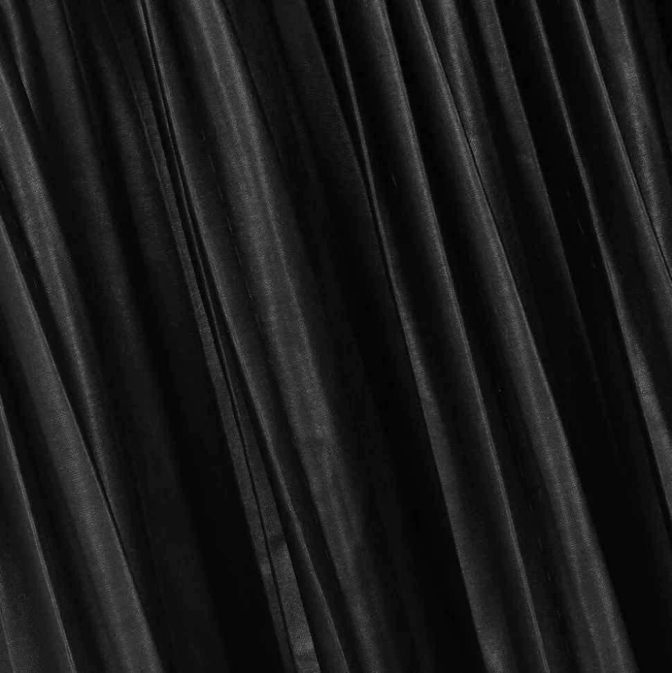 Girls Black Faux Leather Pleated Skirt