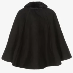 Girls Black Felted Cape