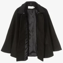 Girls Black Felted Cape