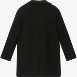 Girls Black Felted Coat