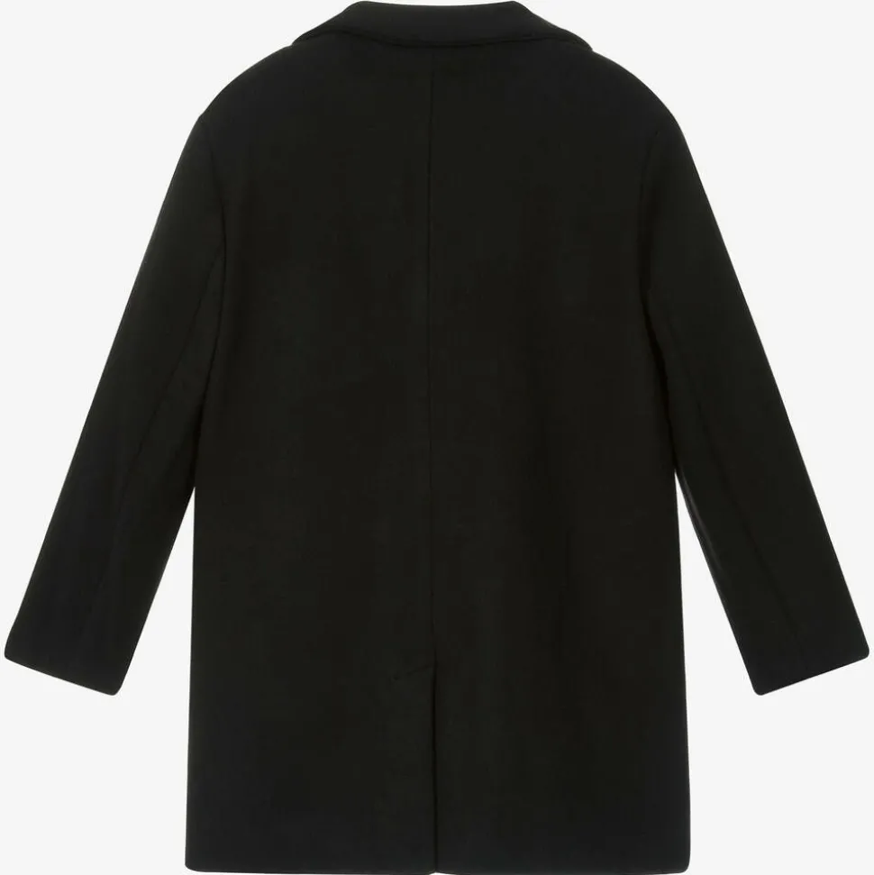 Girls Black Felted Coat