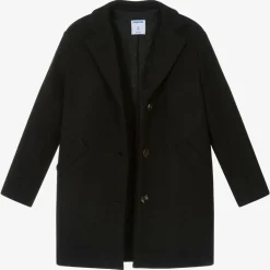 Girls Black Felted Coat