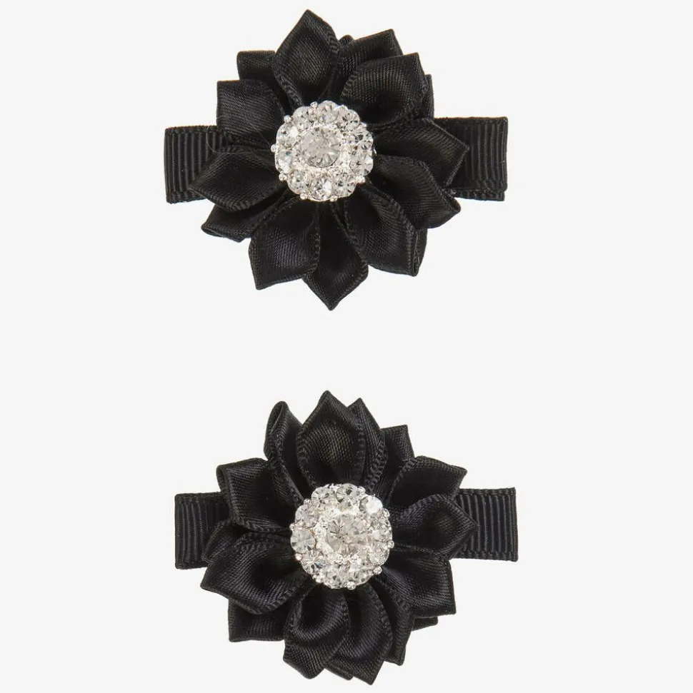 Girls Black Hair Clips (2 Pack)