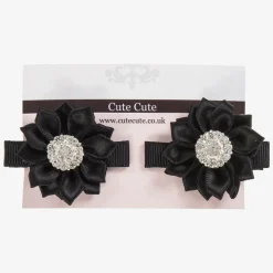 Girls Black Hair Clips (2 Pack)
