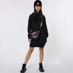 Girls Black Hooded Jersey Dress