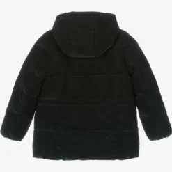 Girls Black Hooded Puffer Coat