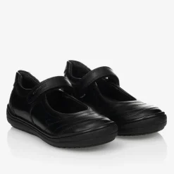 Girls Black Leather Shoes