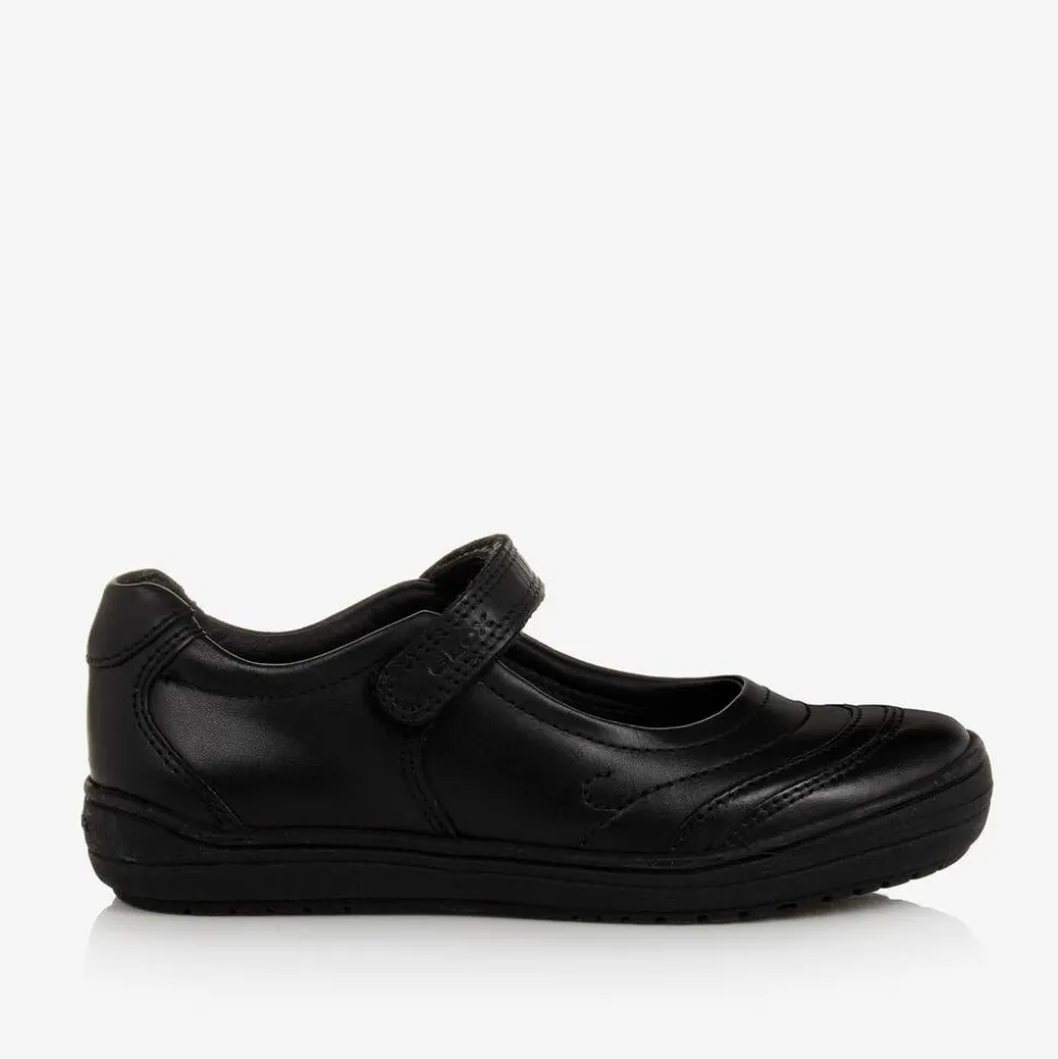 Girls Black Leather Shoes