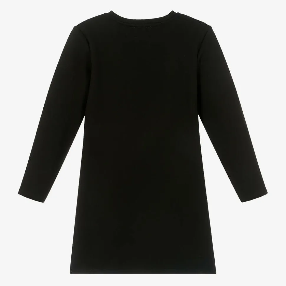 Girls Black Milano Jersey Diamanté Dress