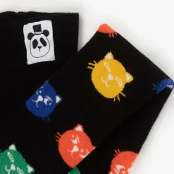 Girls Black Organic Cotton Cats Leggings