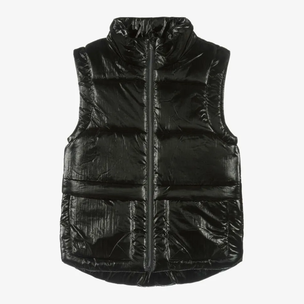 Girls Black Padded Gilet