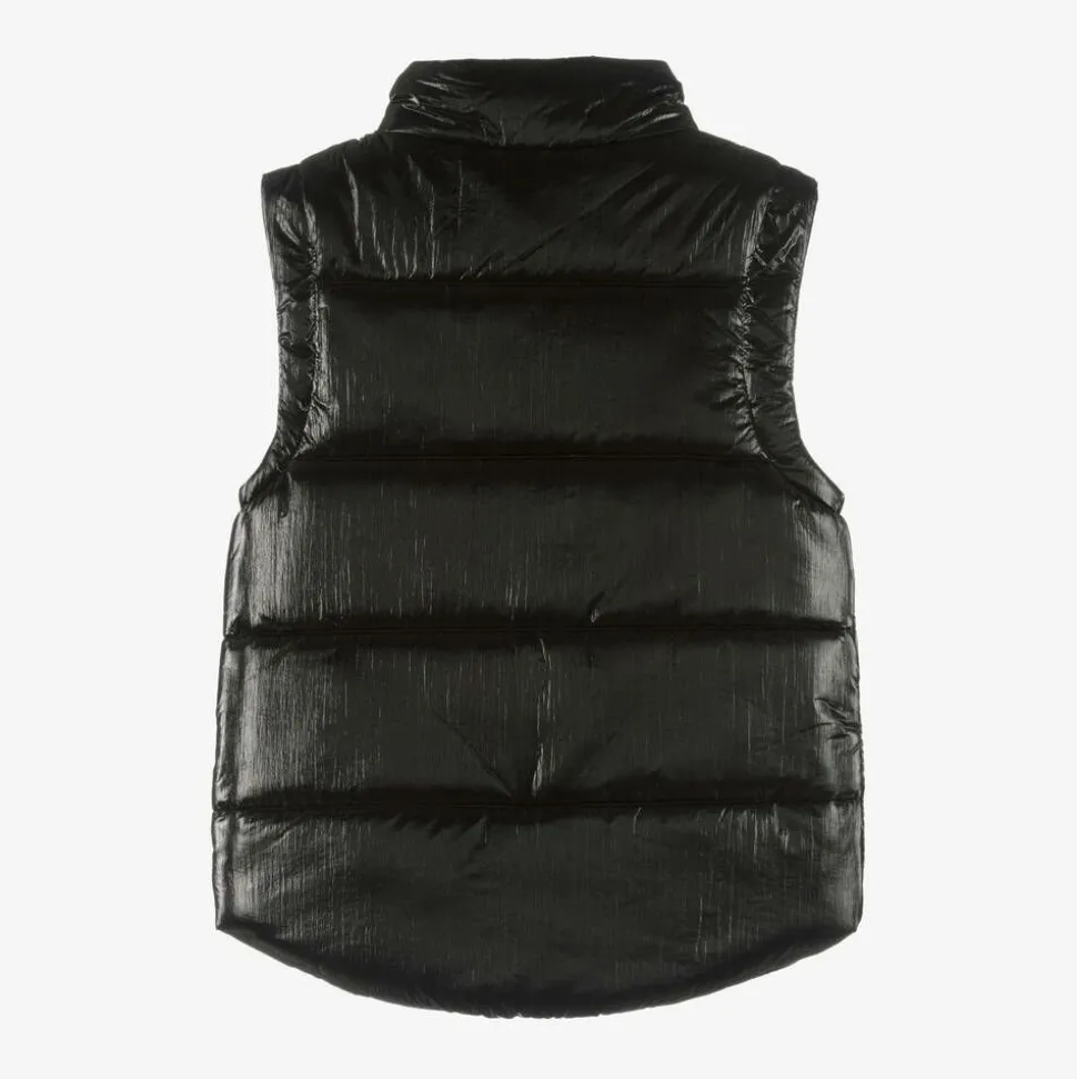 Girls Black Padded Gilet