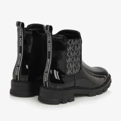 Girls Black Patent Chelsea Boots