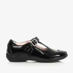 Girls Black Patent Leather Bar Shoes