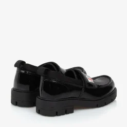 Girls Black Patent Leather Loafers