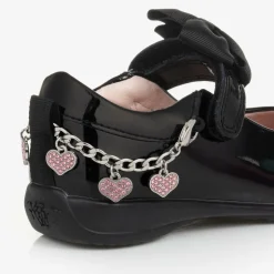 Girls Black Patent Leather Bar Shoes