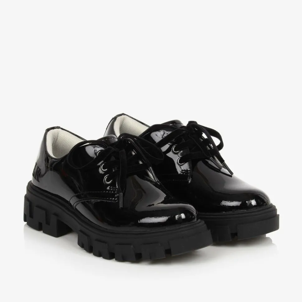 Girls Black Patent Leather Shoes