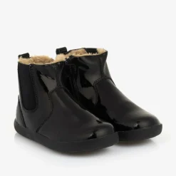 Girls Black Patent Leather Boots