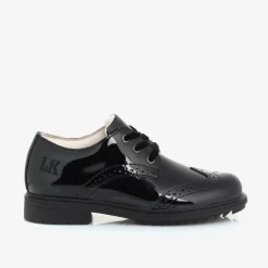 Girls Black Patent Leather Brogue Shoes