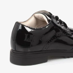 Girls Black Patent Leather Brogue Shoes