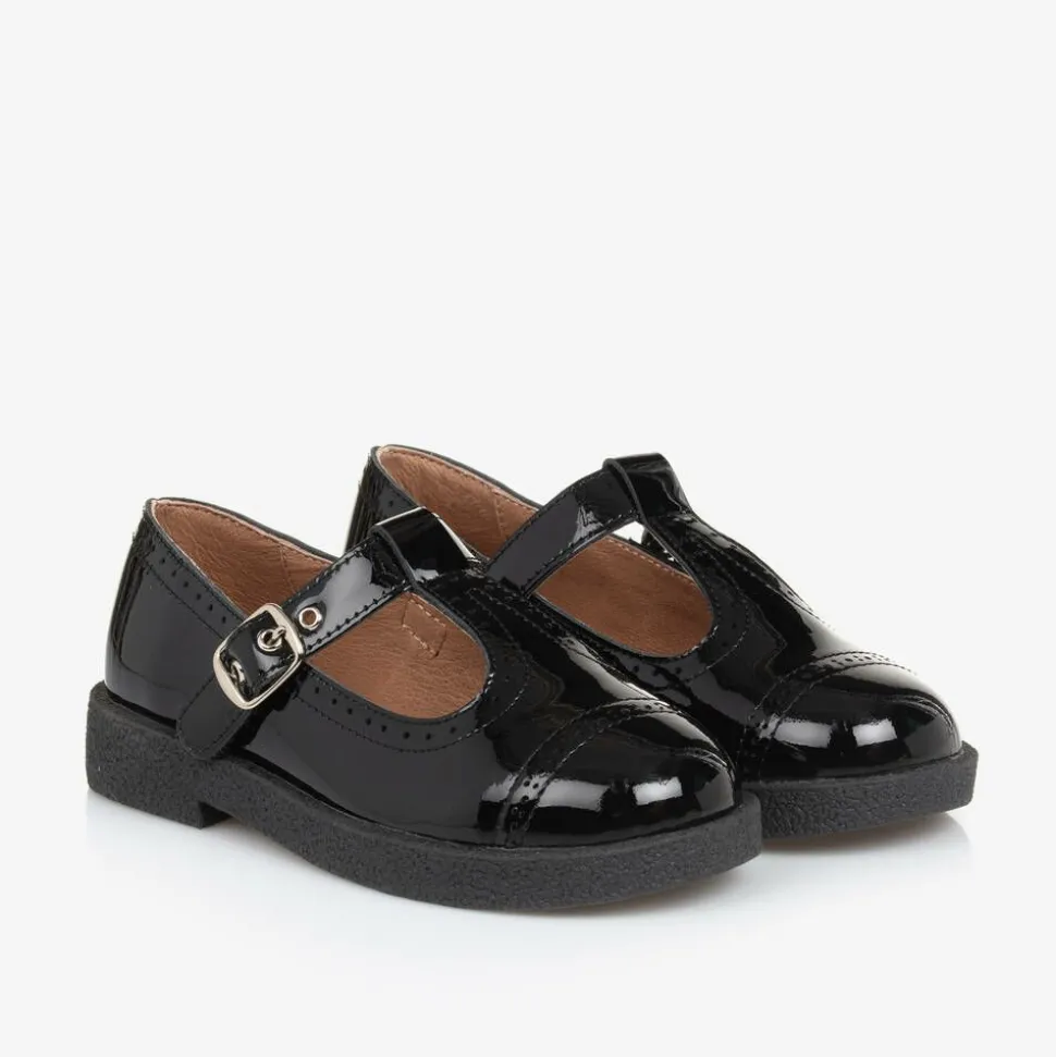 Girls Black Patent Leather Shoes
