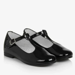 Girls Black Patent Leather T-Bar Shoes