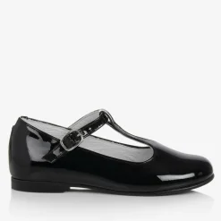 Girls Black Patent Leather T-Bar Shoes