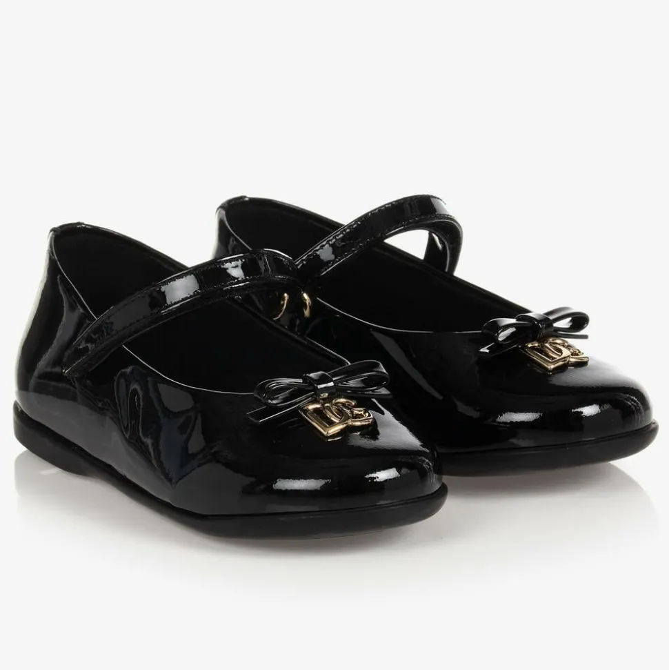 Girls Black Patent Leather Shoes