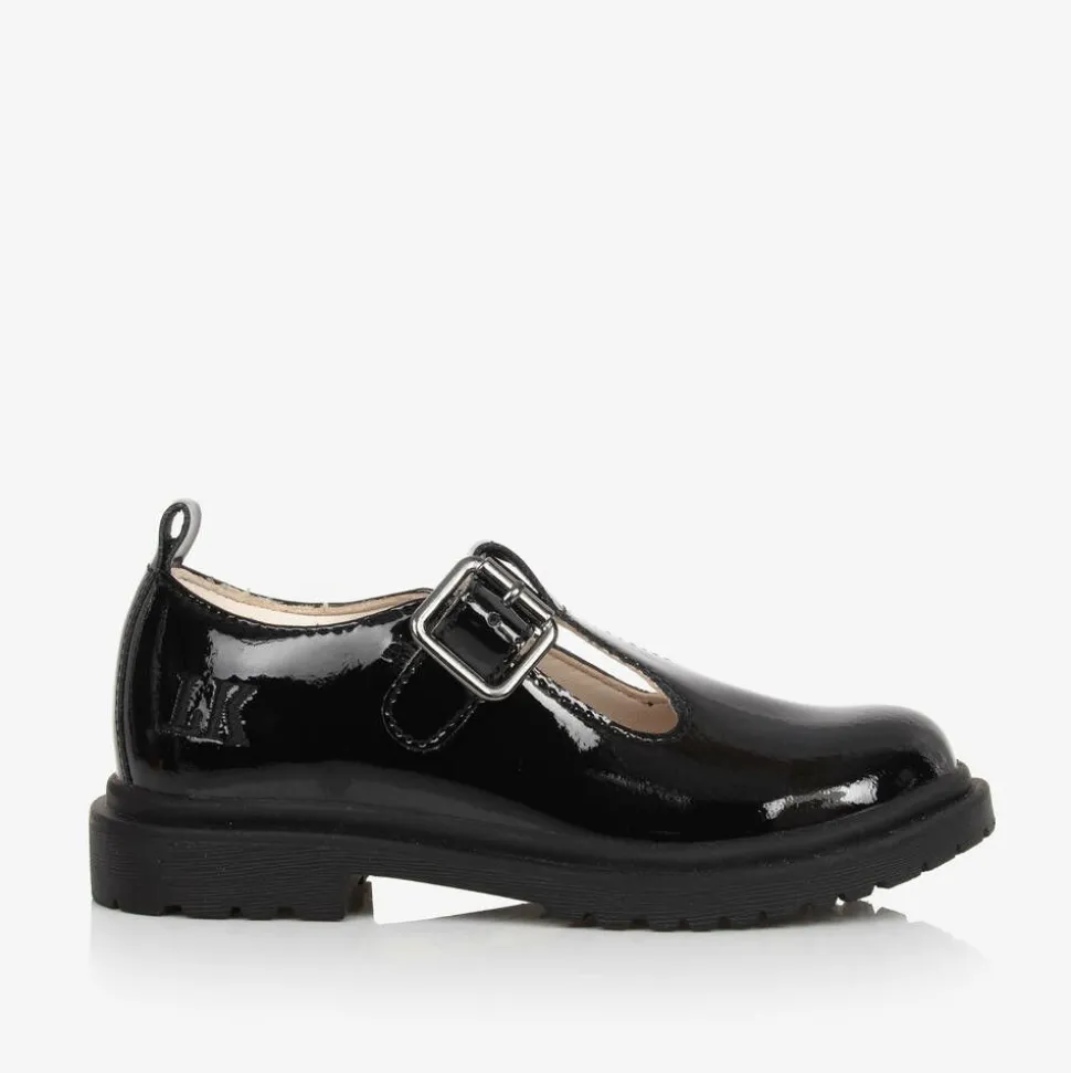 Girls Black Patent Leather T-Bar Shoes