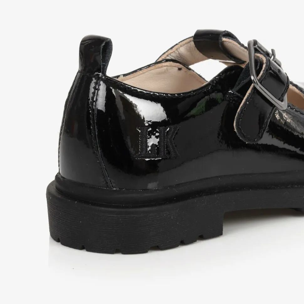Girls Black Patent Leather T-Bar Shoes