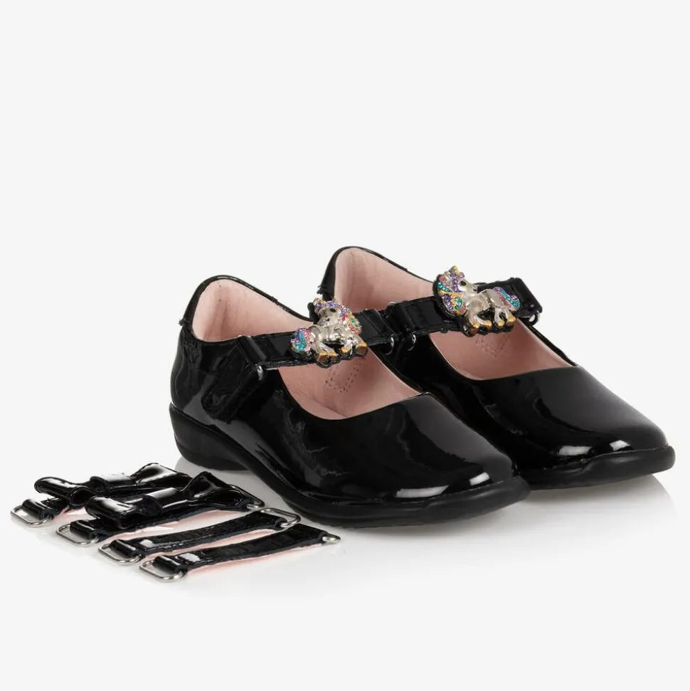 Girls Black Patent Leather Shoes