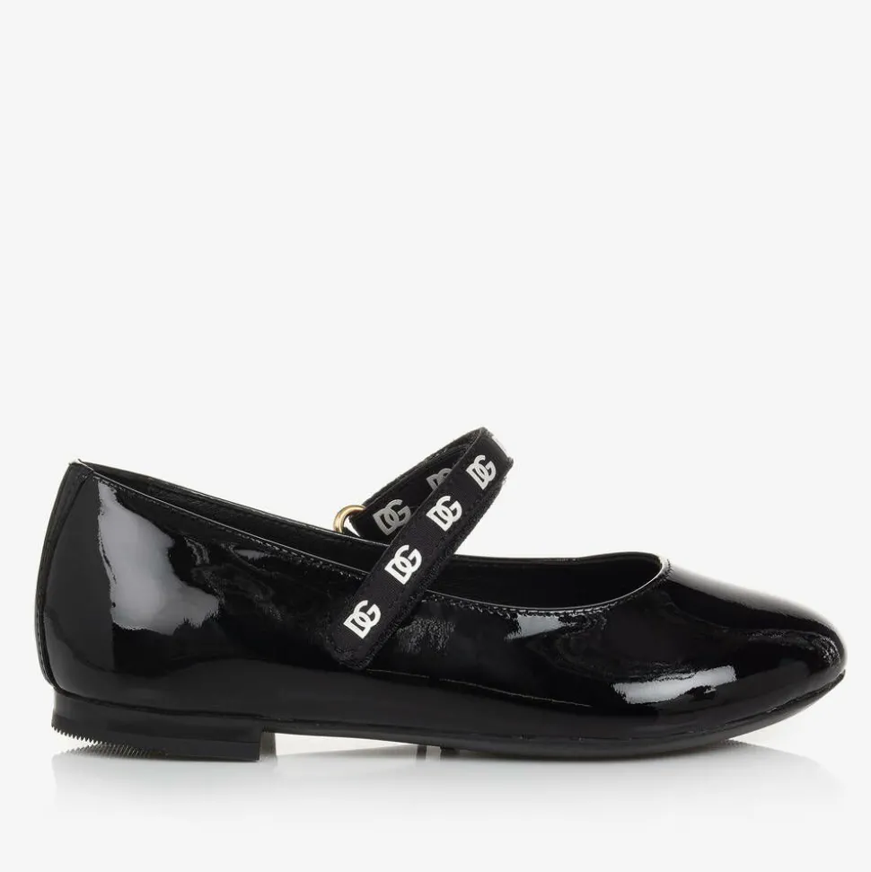 Girls Black Patent Leather Pumps