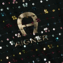 Girls Black Sequinned Tulle Dress