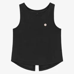Girls Black Sleeveless Sports Top