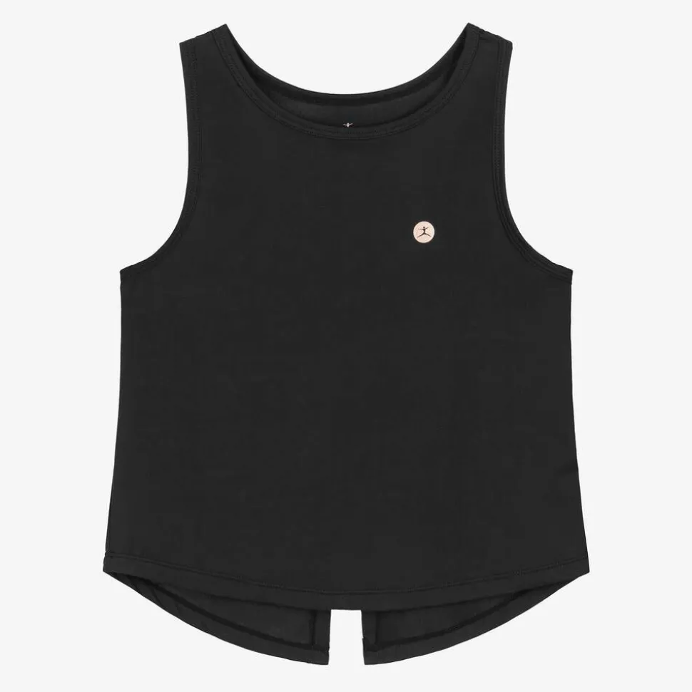 Girls Black Sleeveless Sports Top