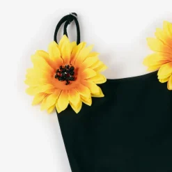 Girls Black Sunflower Swimsuit